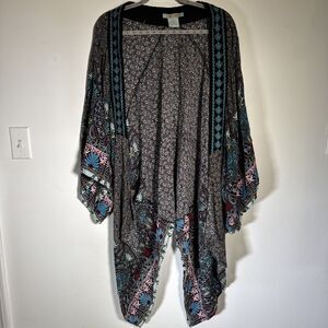 FLYING TOMATO Boho Paisley Print KIMONO Jacket M/L